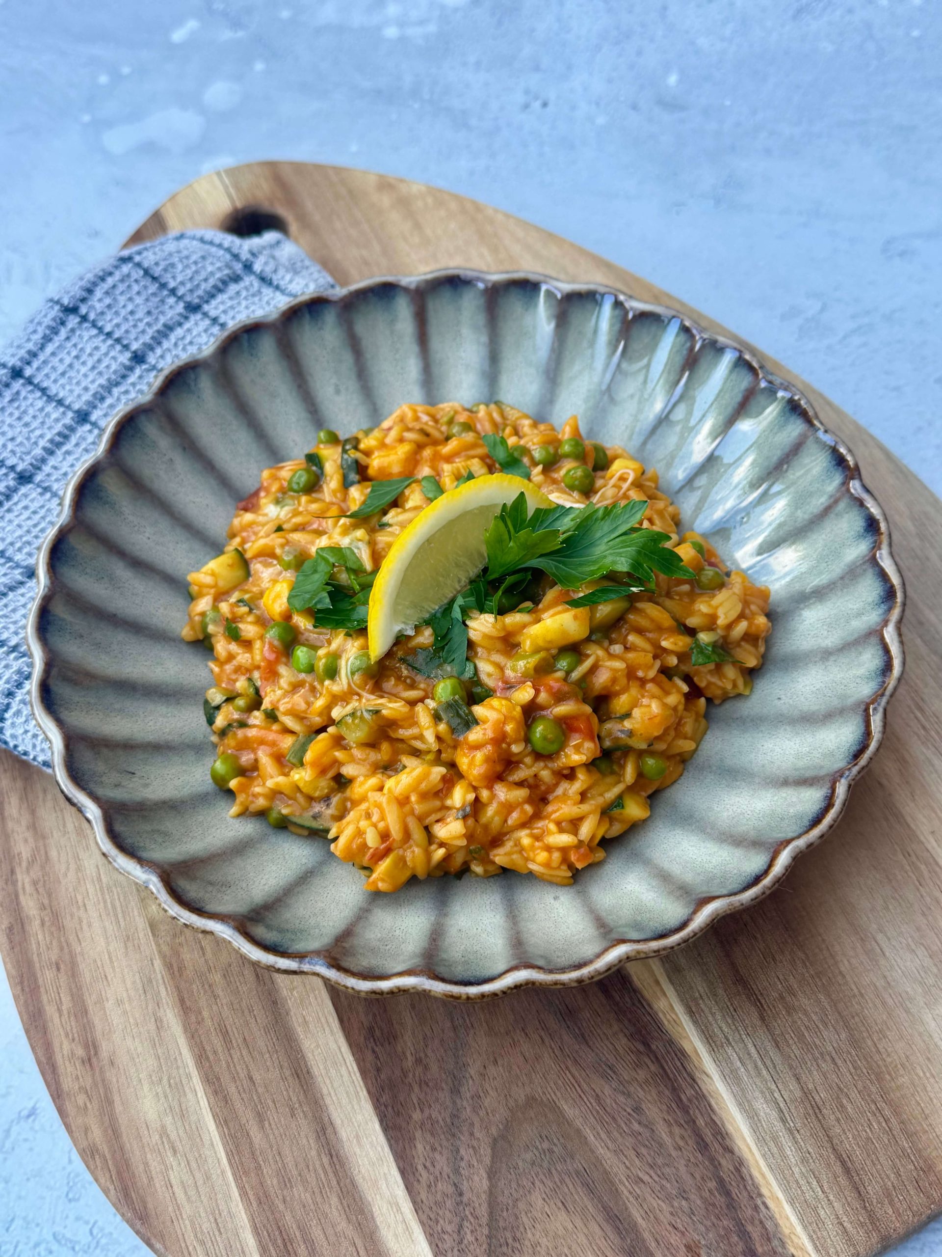 Low fodmap en glutenvrije orzo met garnalen